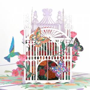 Butterflies and Hummingbird Cage Card