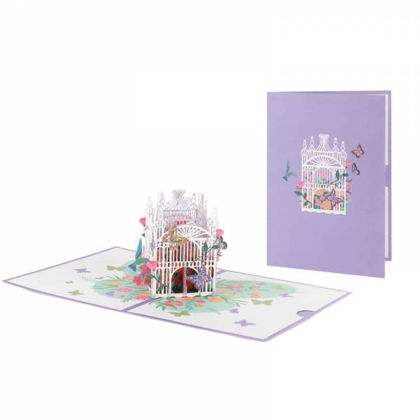 Butterflies and Hummingbird Cage Card