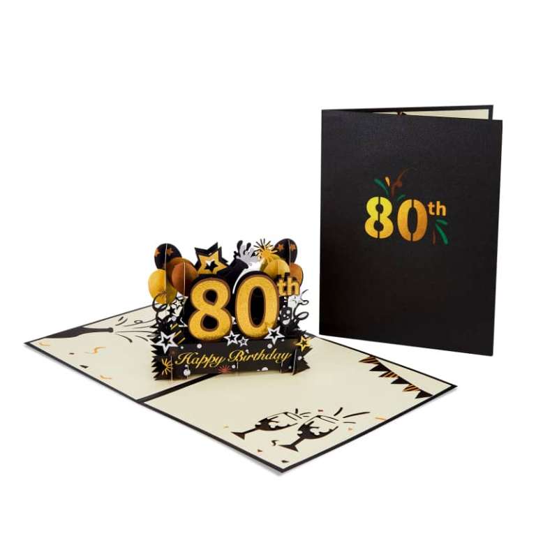 Happy 80th Birthday Pop Up Card Homanga