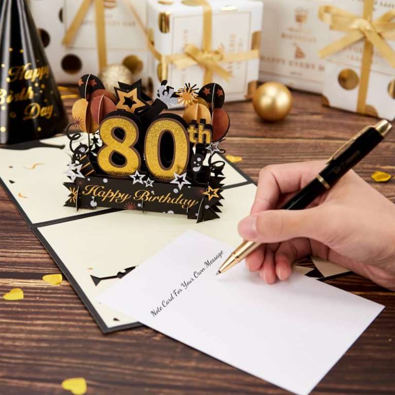 Happy 80th Birthday Pop-Up Card - Homanga