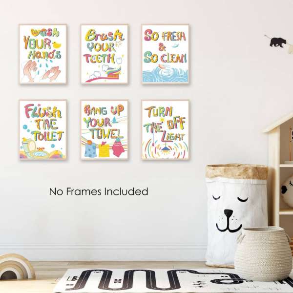 HOMANGA Kids Bathroom Decor Posters