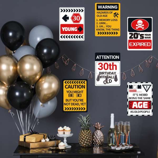 HOMANGA 30th Birthday Decorations, 9Pcs 30th Birthday Decor for Him Her - Image 6