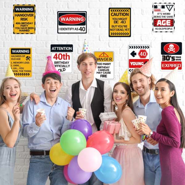 HOMANGA 40th Birthday Decorations, 9Pcs 40 Birthday Decorations for Men Women - Image 5