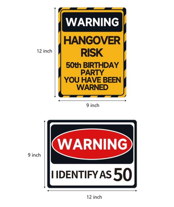 HOMANGA 50th Birthday Party Decorations, 9Pcs Funny Wall Signs for 50 Years Old Party Decor - Image 2