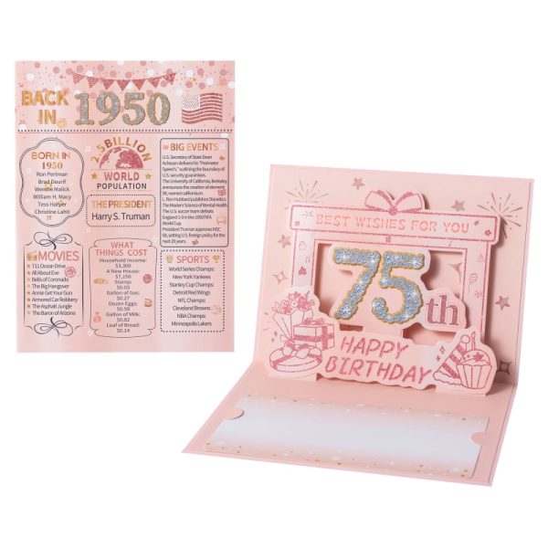 HOMANGA 75th Birthday Card (Rose Gold)