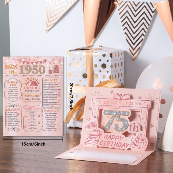 HOMANGA 75th Birthday Card (Rose Gold) - Image 2