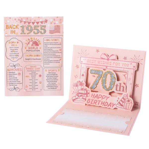 HOMANGA 70th Birthday Card(Rose Gold)