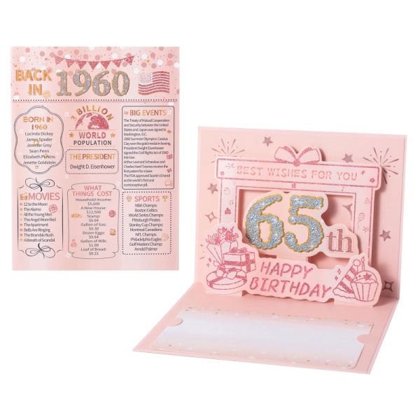 HOMANGA 65th Birthday Card(Rose Gold)