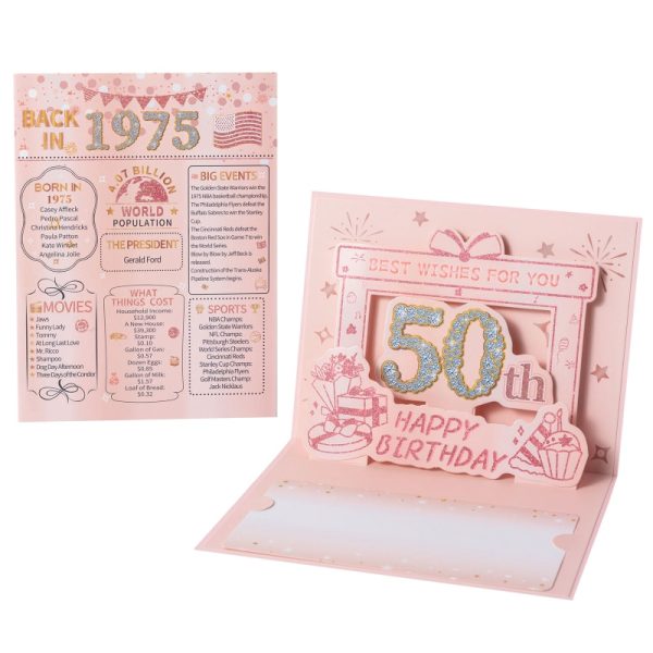 HOMANGA 50th Birthday Card(Rose Gold)