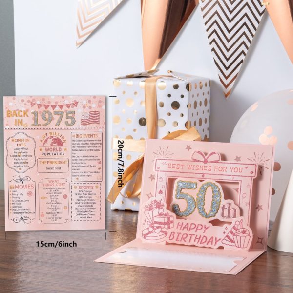 HOMANGA 50th Birthday Card(Rose Gold) - Image 2