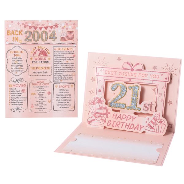 HOMANGA 21st Birthday Card(Rose Gold)