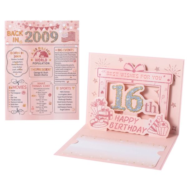 HOMANGA 16th Birthday Card(Rose Gold)