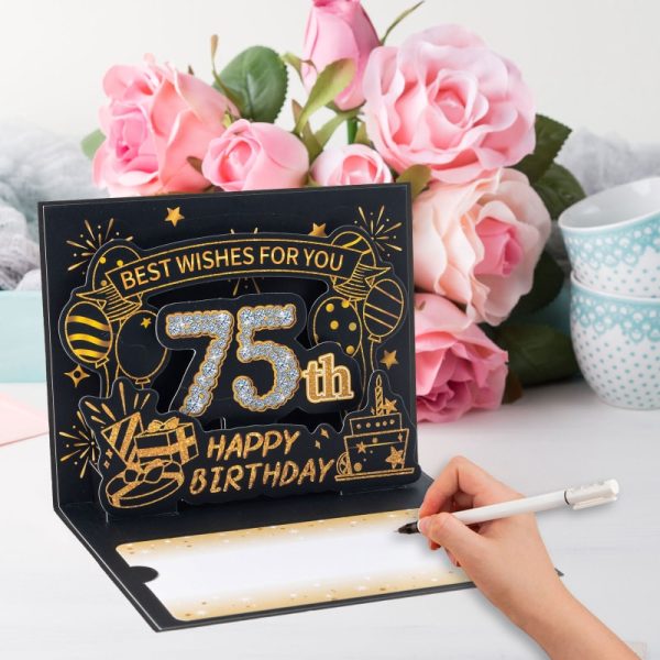 HOMANGA 75th Birthday Card (Black Gold) - Image 4