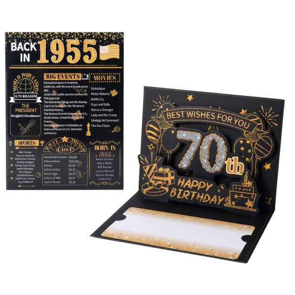 HOMANGA 70th Birthday Card (Black Gold)