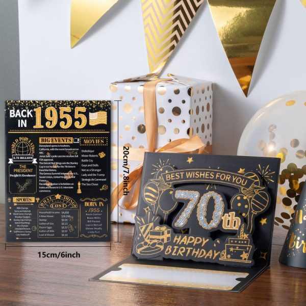 HOMANGA 70th Birthday Card (Black Gold) - Image 2