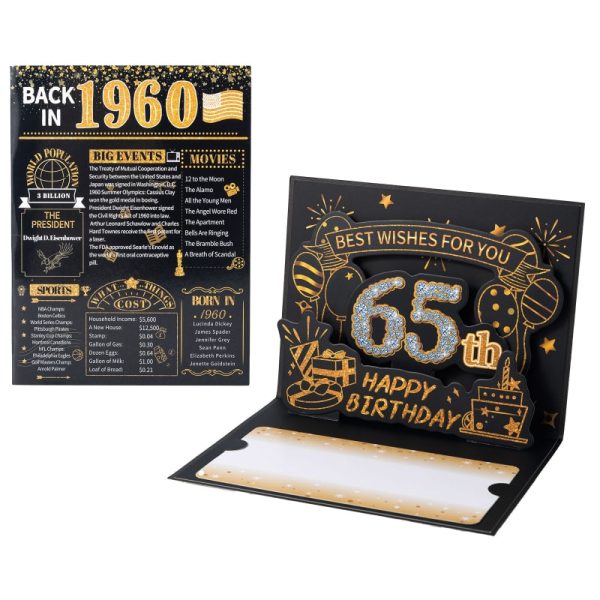 HOMANGA 65th Birthday Card (Black Gold)