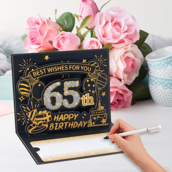 HOMANGA 65th Birthday Card (Black Gold) - Image 4