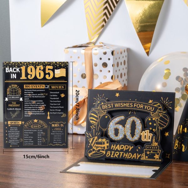 HOMANGA 60th Birthday Card (Black Gold) - Image 2