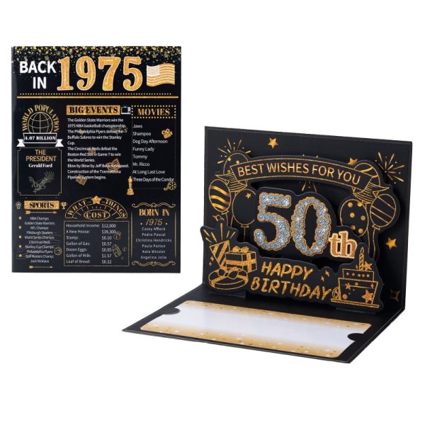 HOMANGA 50th Birthday Card(Black Gold)