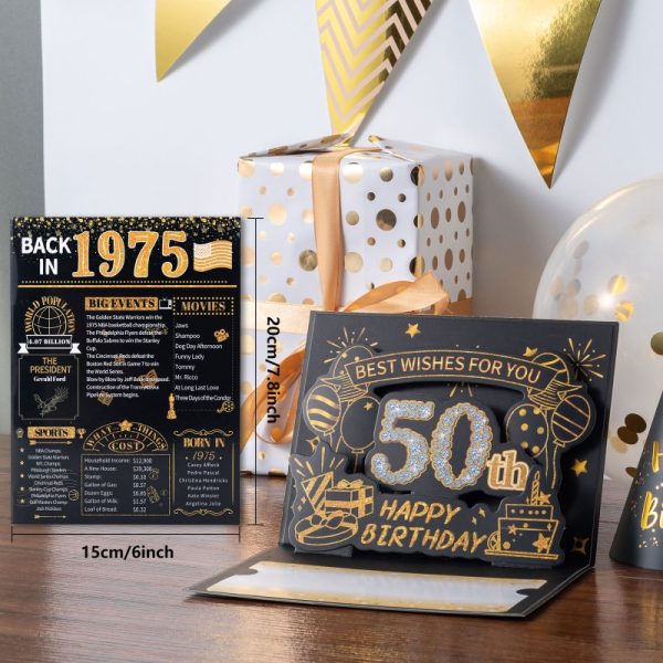 HOMANGA 50th Birthday Card(Black Gold) - Image 2