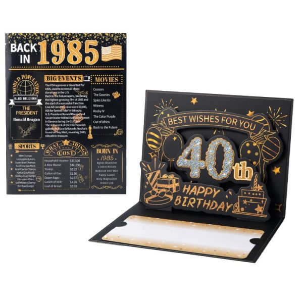 HOMANGA 40th Birthday Card(Black Gold)