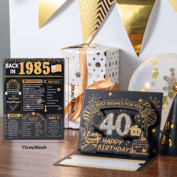 HOMANGA 40th Birthday Card(Black Gold) - Image 2