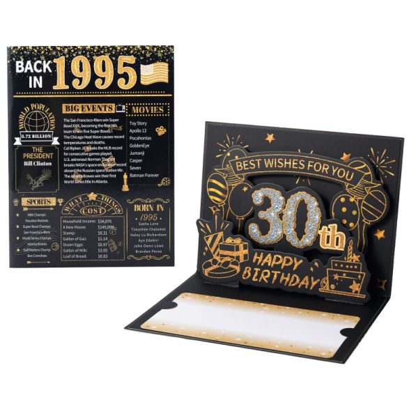 HOMANGA 30th Birthday Card (Black Gold)