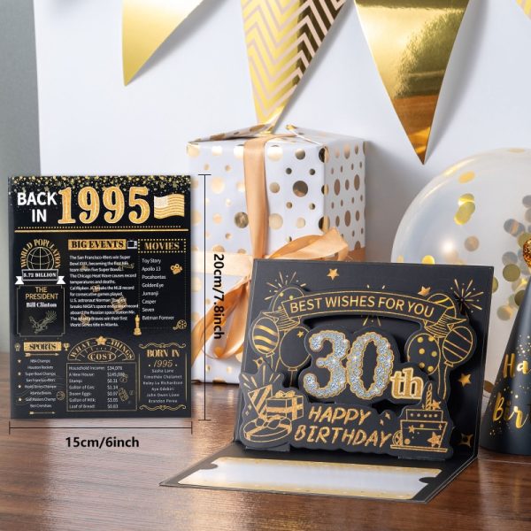 HOMANGA 30th Birthday Card (Black Gold) - Image 2