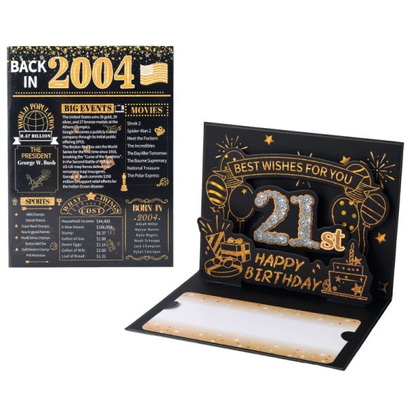 HOMANGA 21st Birthday Card (Black Gold)