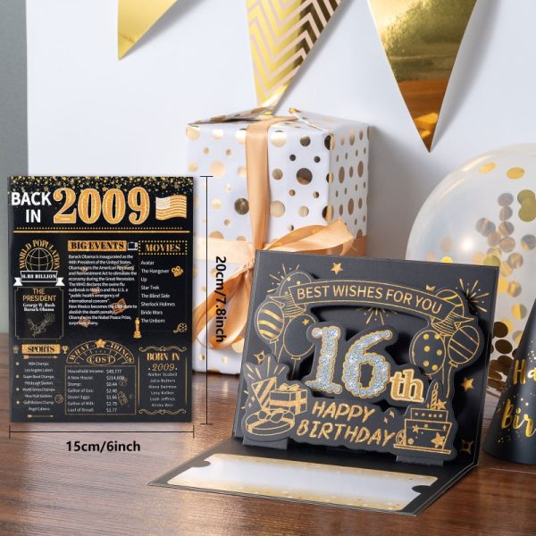 HOMANGA 16th Birthday Card (Black Gold) - Image 2