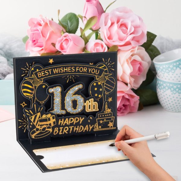 HOMANGA 16th Birthday Card (Black Gold) - Image 4