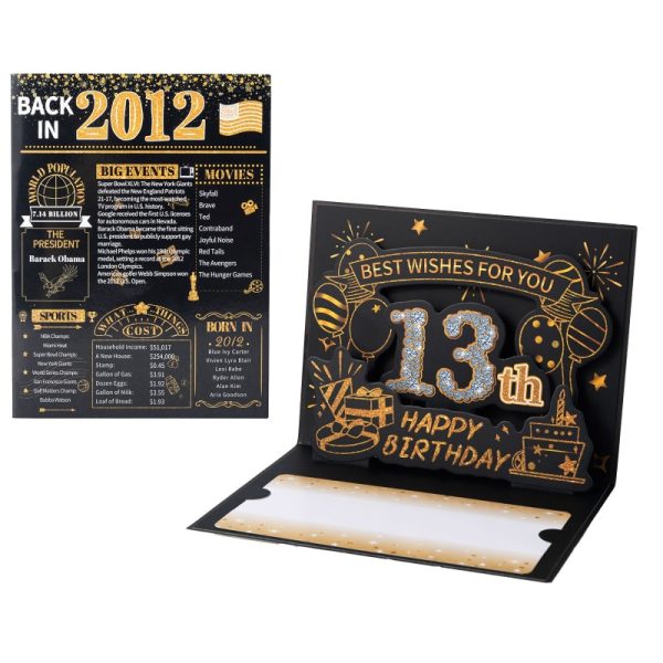 HOMANGA 13th Birthday Card (Black Gold)