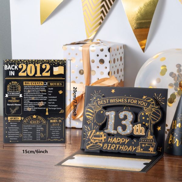 HOMANGA 13th Birthday Card (Black Gold) - Image 2