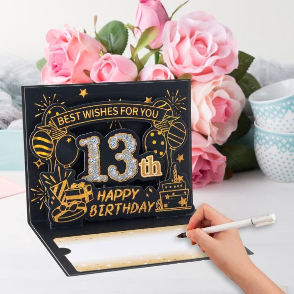 HOMANGA 13th Birthday Card (Black Gold) - Image 4