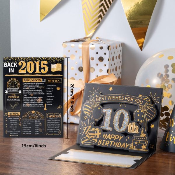 HOMANGA 10th Birthday Card(Black Gold) - Image 2